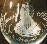 Glasgravur: Hochzeitspaar