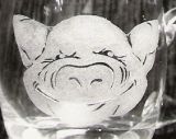 Glasgravur: Schwein