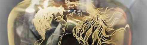 Glasvase mit Glasgravur aus dem Glasgravur Atelier Lisa Peters. Jedes gew&uuml;nschte Motiv von K&uuml;nstlerhand graviert auf Glas, Schmuck usw.